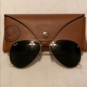 Ray ban aviator gold/green